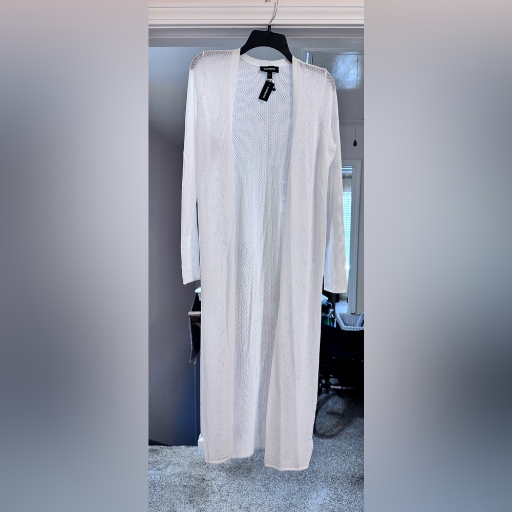 Express Women White Cardigan size S